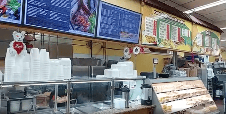 Full-service meat counter at Plaza Tropical